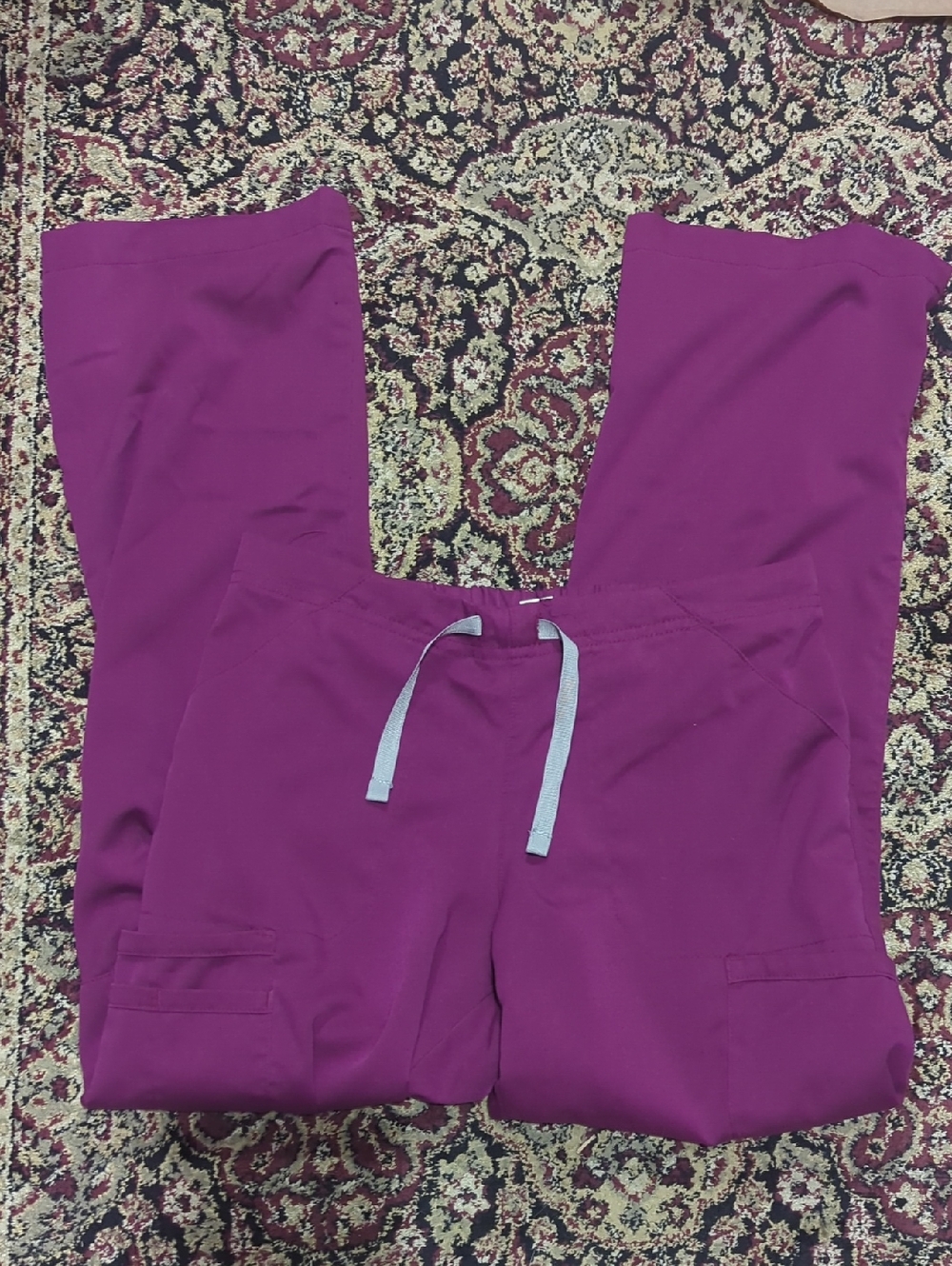 Scrub Pants in Burgundy with Drawstring